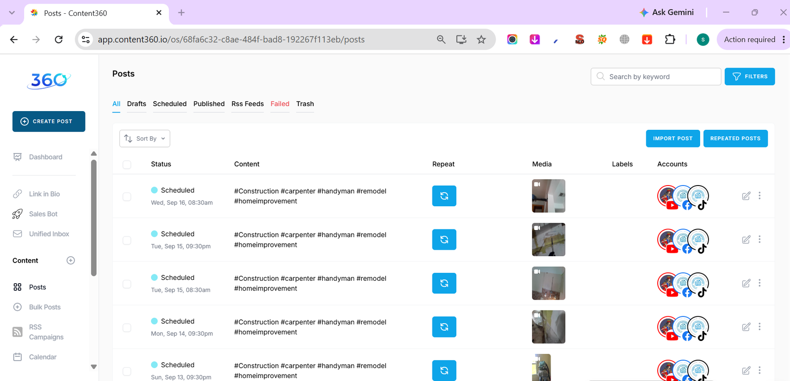 Social Media Bulk Post