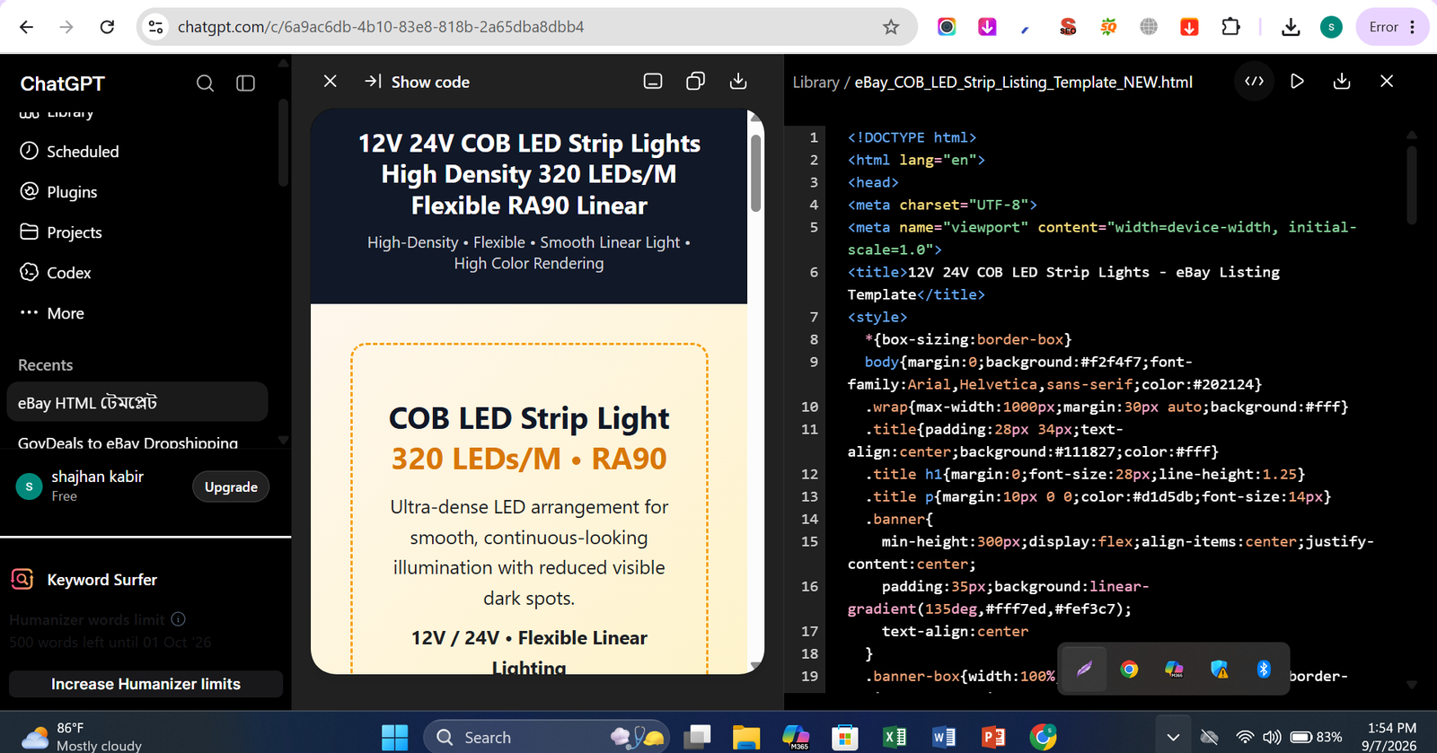 Create eBay HTML Template and Customize by AI